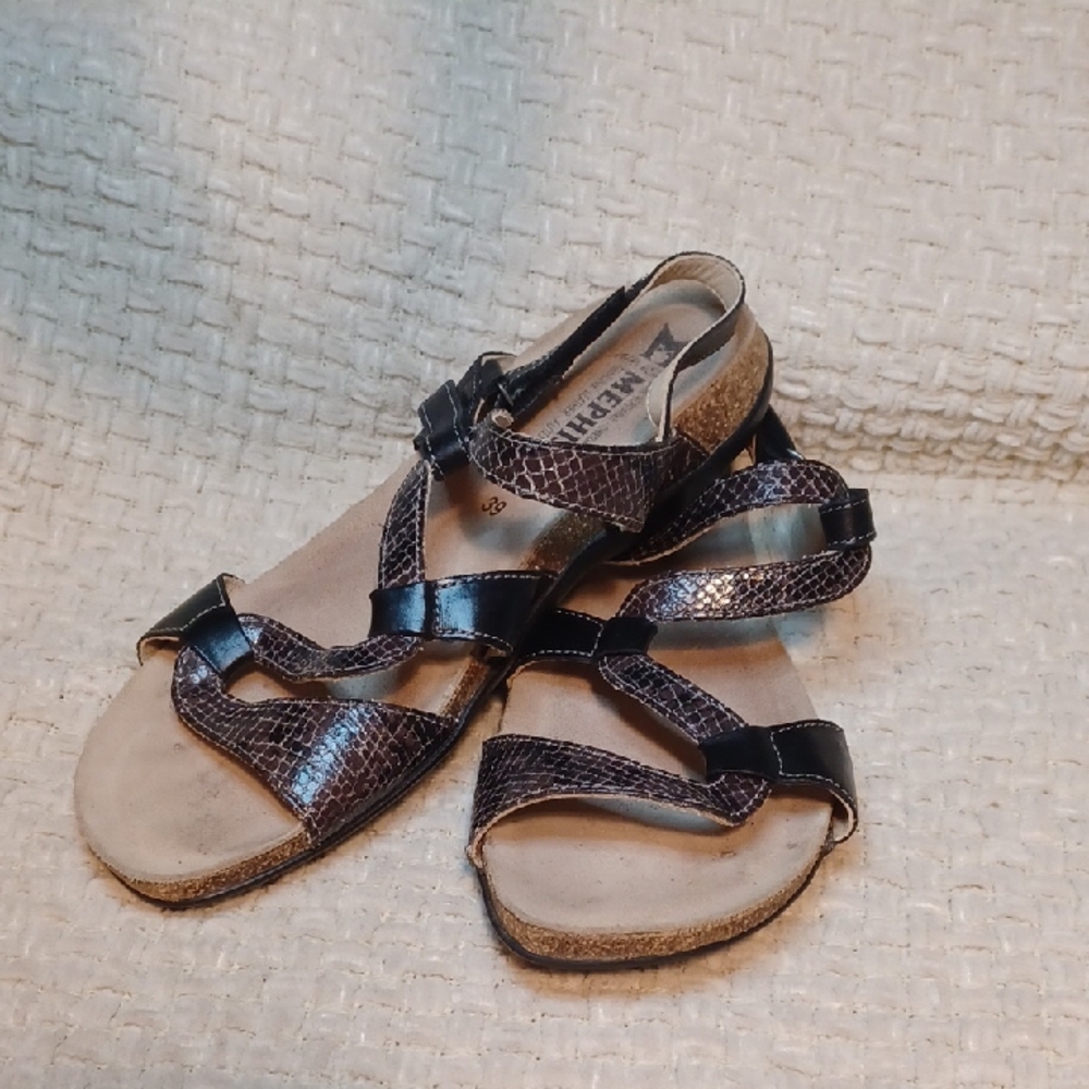 Mephisto Black Strappy Sandals
